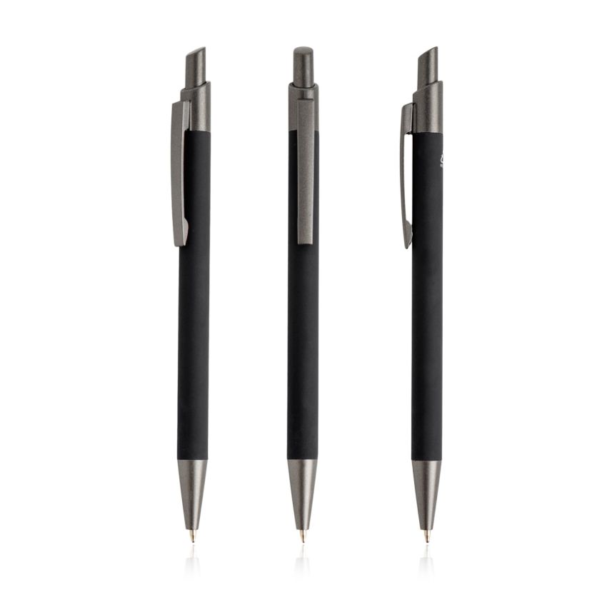Ballpoint Pen in recycled aluminium, rubber touch