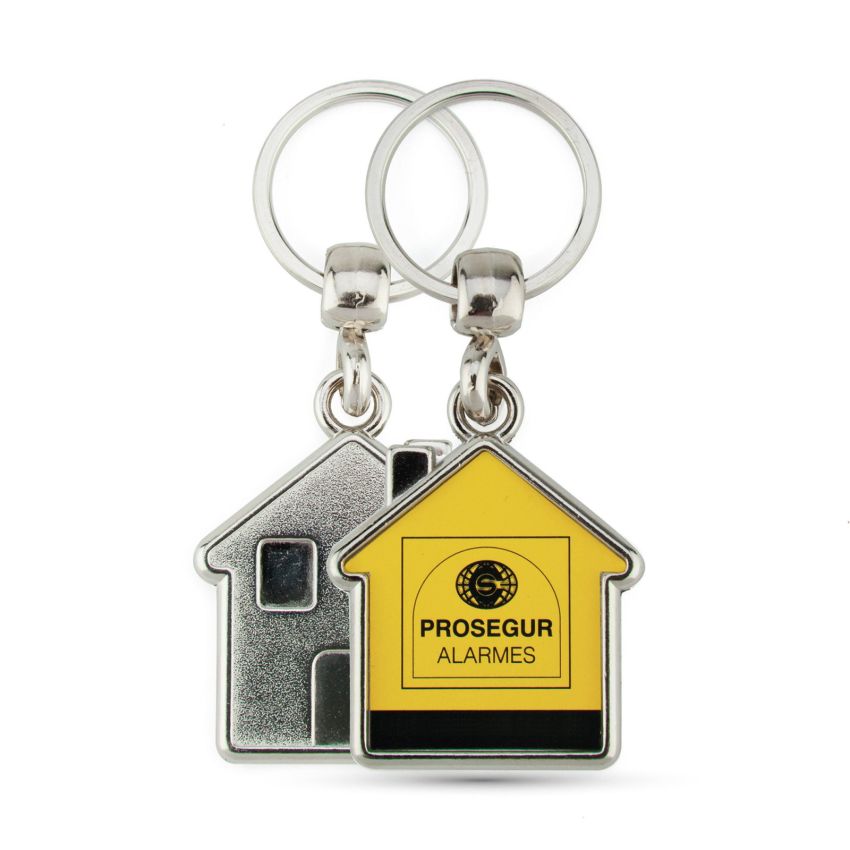 MY-D House-Shaped Keyring with 2 Sides, Metal