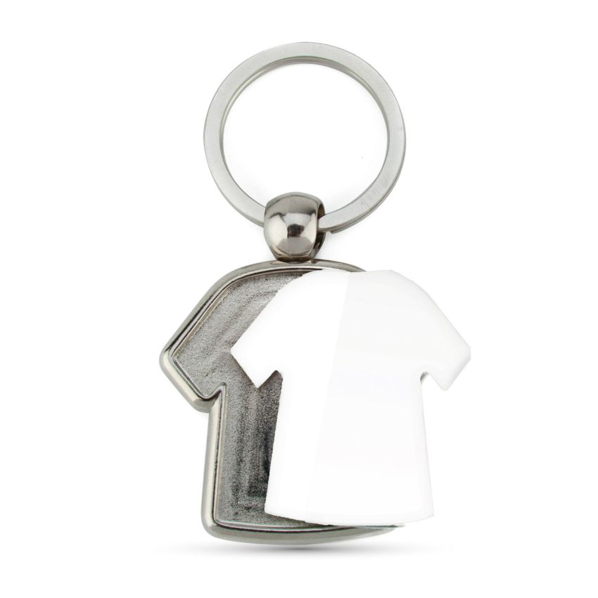 MX-D T-shirt shaped keyring with 2 sides, metal