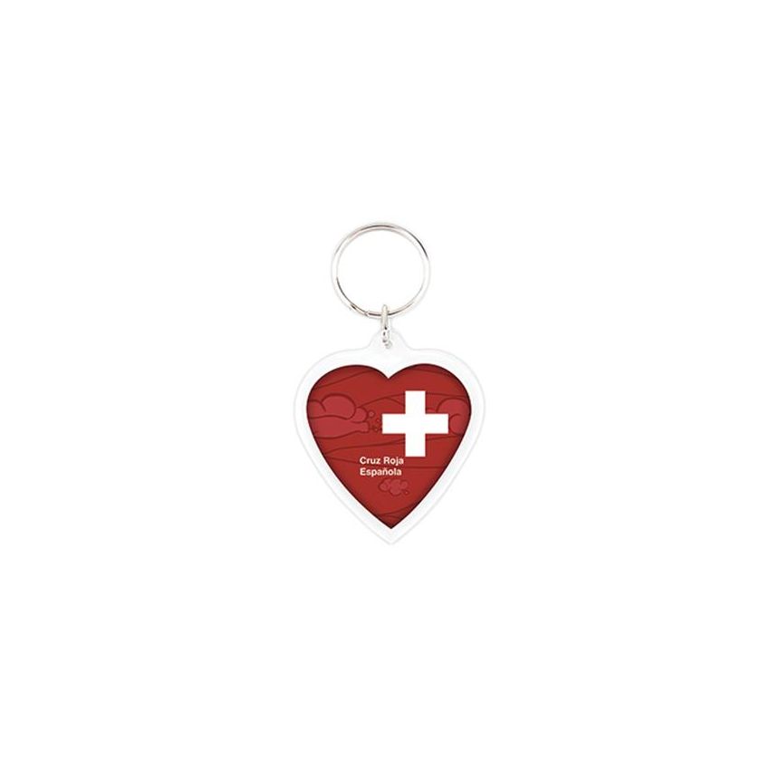 CR-COR Heart-shaped Keyring with 2 sides, acrylic