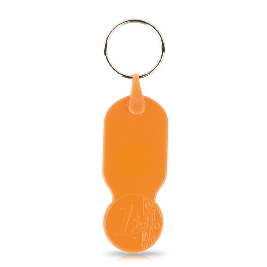 Key01 Keyring with €1.00 token for trolley, PS plastic