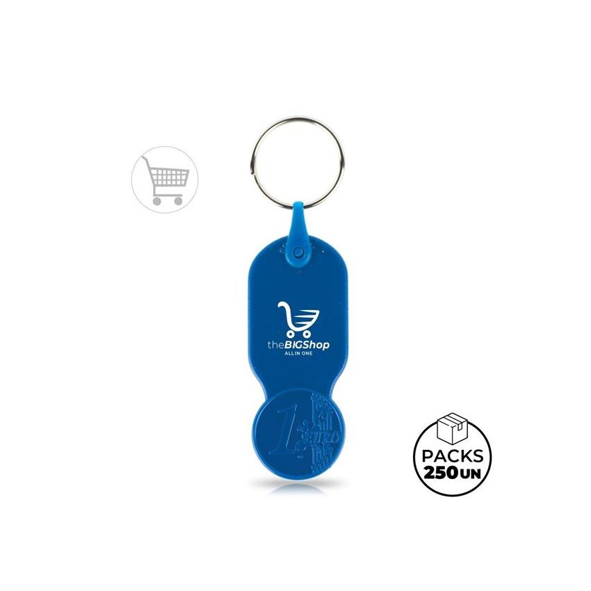 Key01 Keyring with €1.00 token for trolley, PS plastic