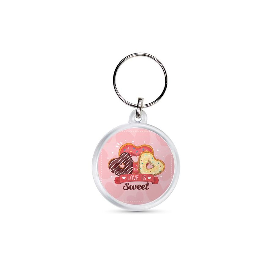 CR-37 Round Acrylic Keyring Double-Sided