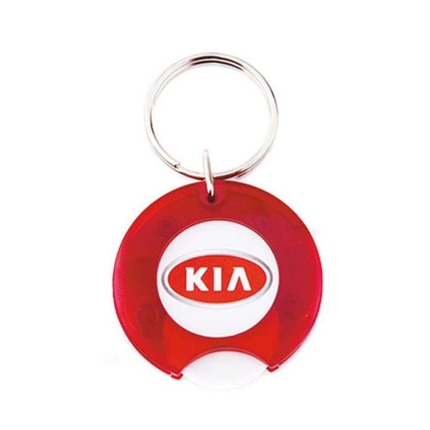CR-25 Keyring Trolley Token Holder with € Coin for Shopping Trolley, 1 side (Ø25mm)