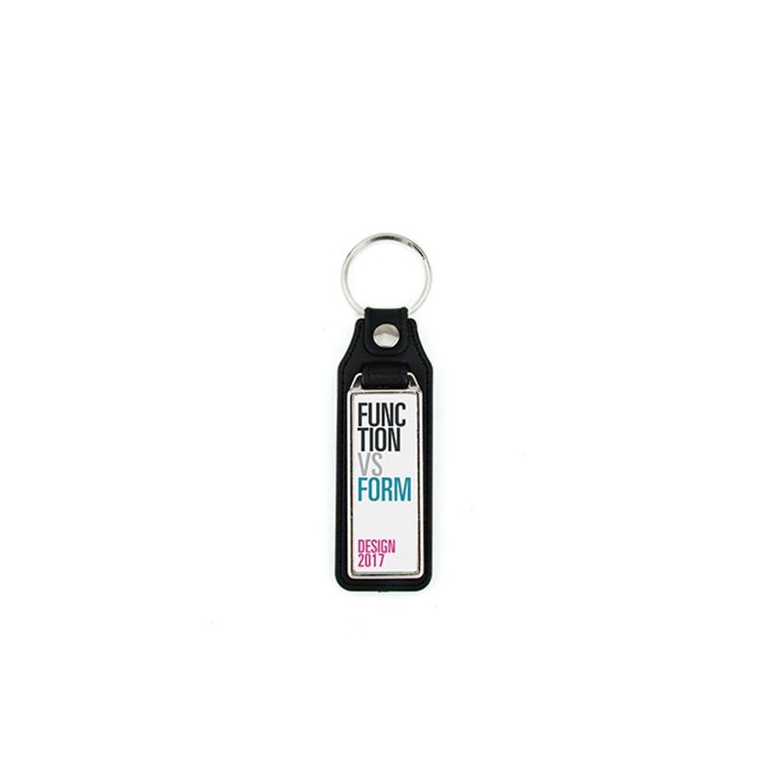 MD-18 Keyring MD-18 rectangular with 1 side, metal and PU