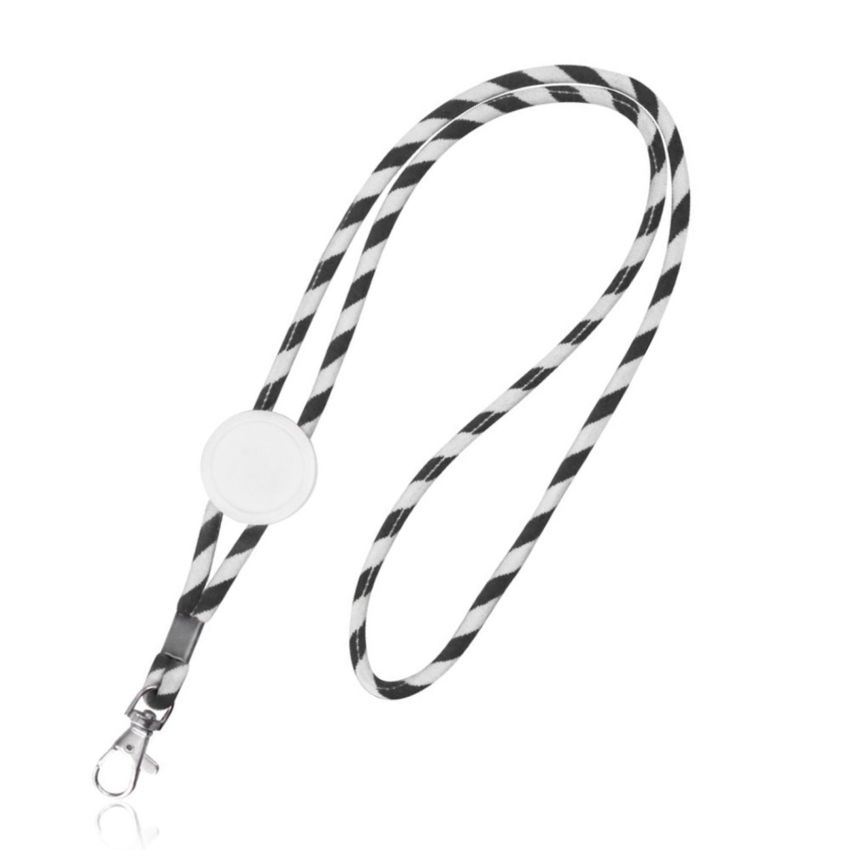 Tubular terylene lanyard with adjuster and carabiner