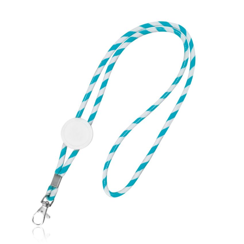Tubular terylene lanyard with adjuster and carabiner