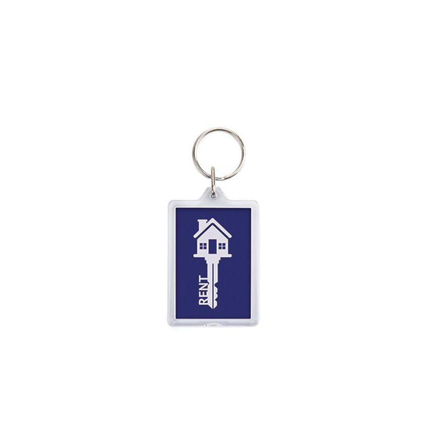 CR-OP Keyring CR-OP rectangular with easy opening, acrylic