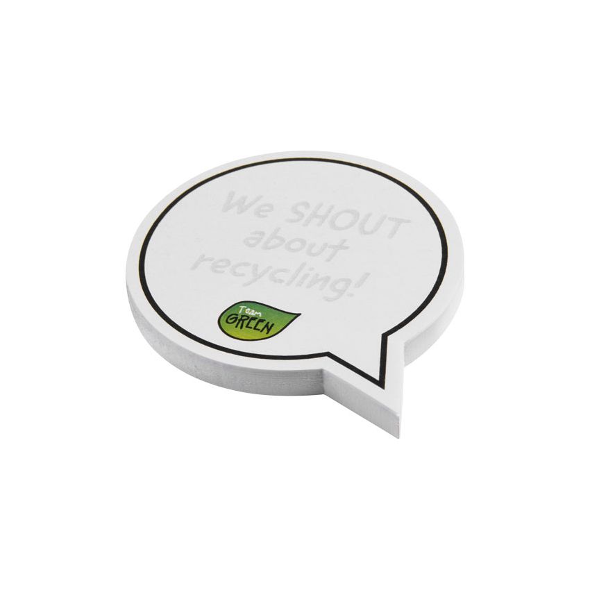 Recycled speech bubble-shaped sticky notes 