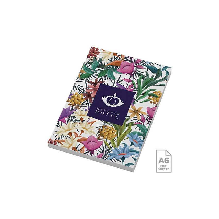 Bloco de notas de capa mole A6 - 100 folhas 