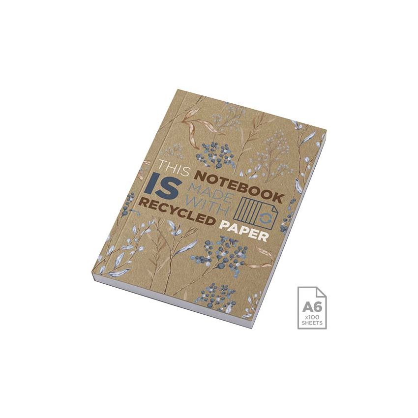 Recycled Kraft Softcover A6 Notebook - 100 Sheets 