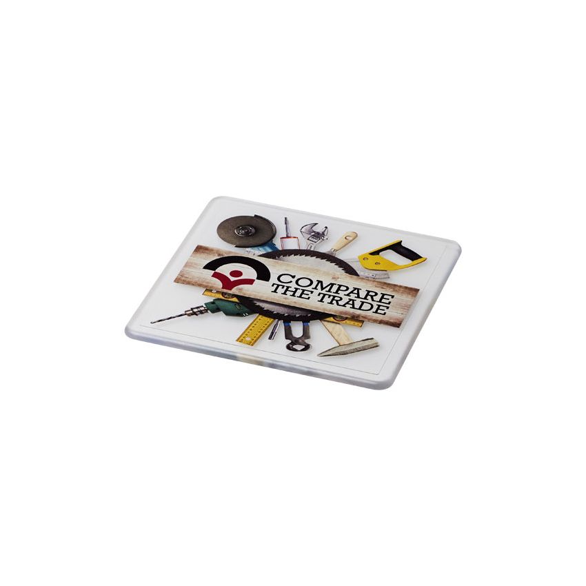 Renzo square plastic coaster