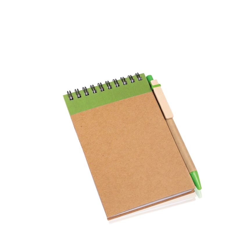 Recynote A6 Notepad in Cardboard, with Ballpoint Pen