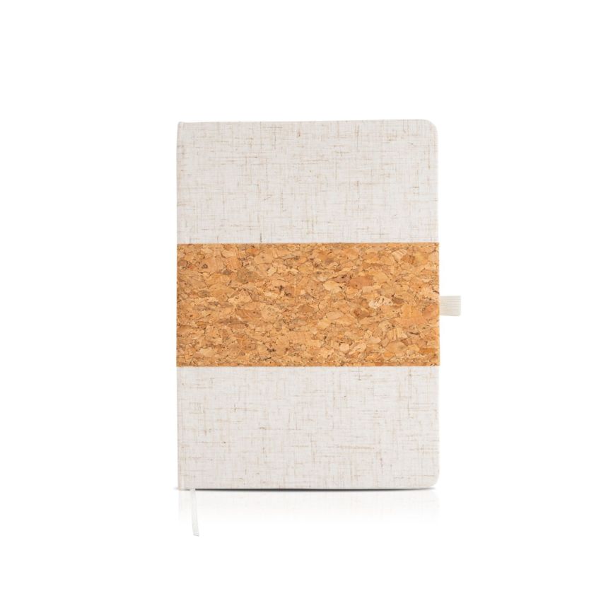 BigBang A5 Notepad with Cork and Linen Cover, 128 Sheets