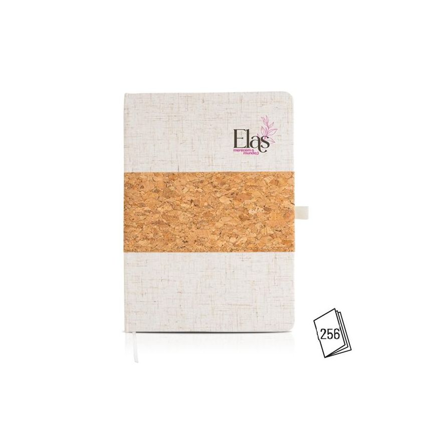 BigBang A5 Notepad with Cork and Linen Cover, 128 Sheets