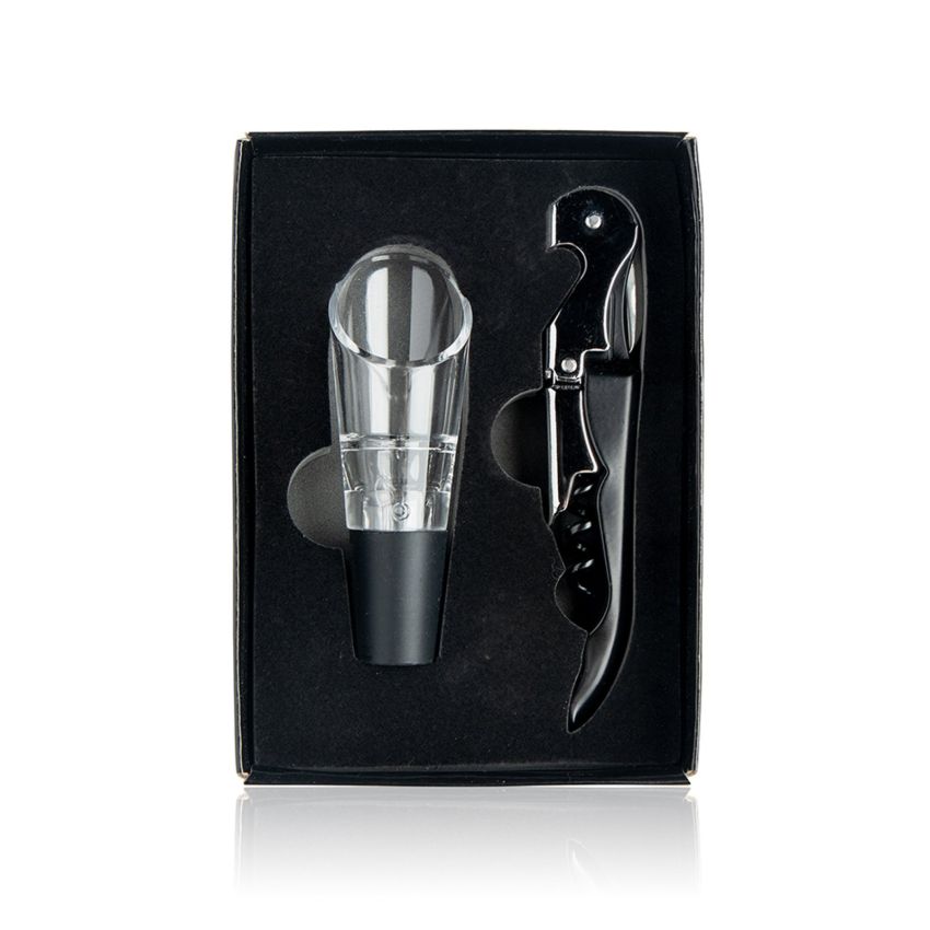Dwine Stainless Steel Wine Set, with Corkscrew and Decanter
