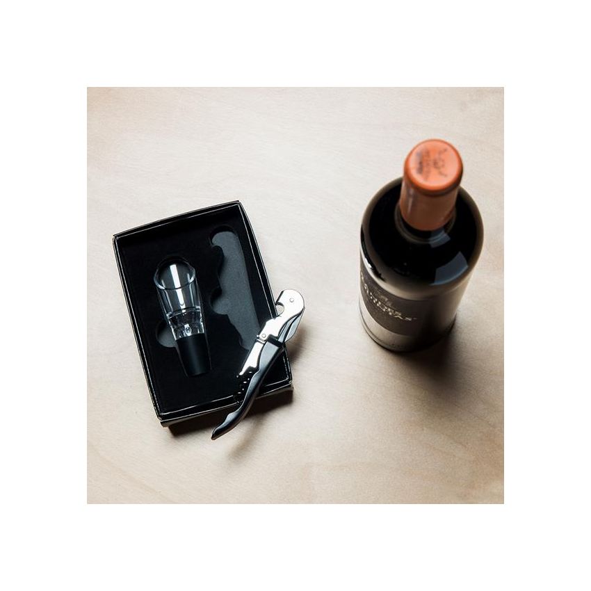 Dwine Stainless Steel Wine Set, with Corkscrew and Decanter