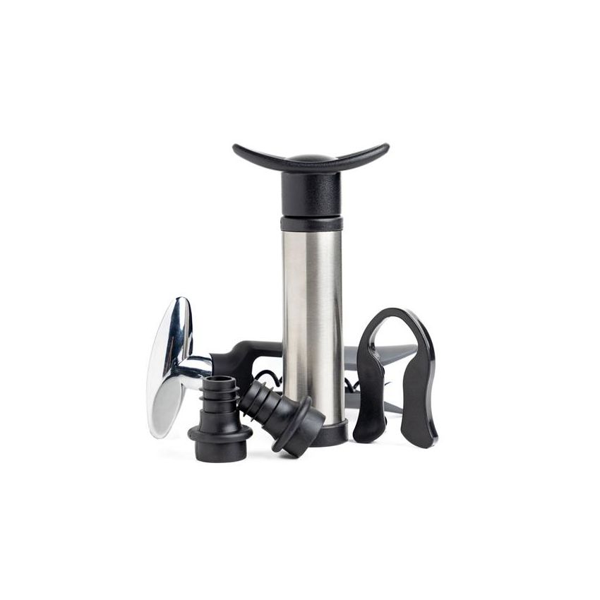 Winelux Wine Set with Vacuum Pump and Stoppers, Corkscrew and Foil Cutter