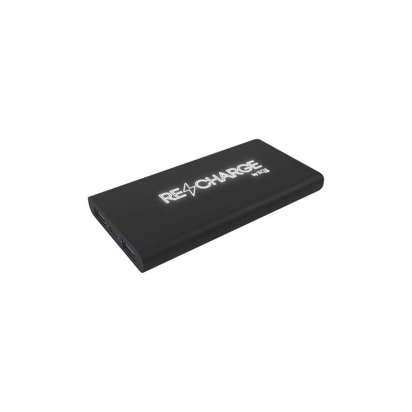 10,000 mAh luminous wireless power bank in rubber
