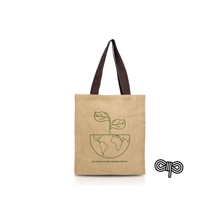 Jute Sack Bag with Cotton Handles