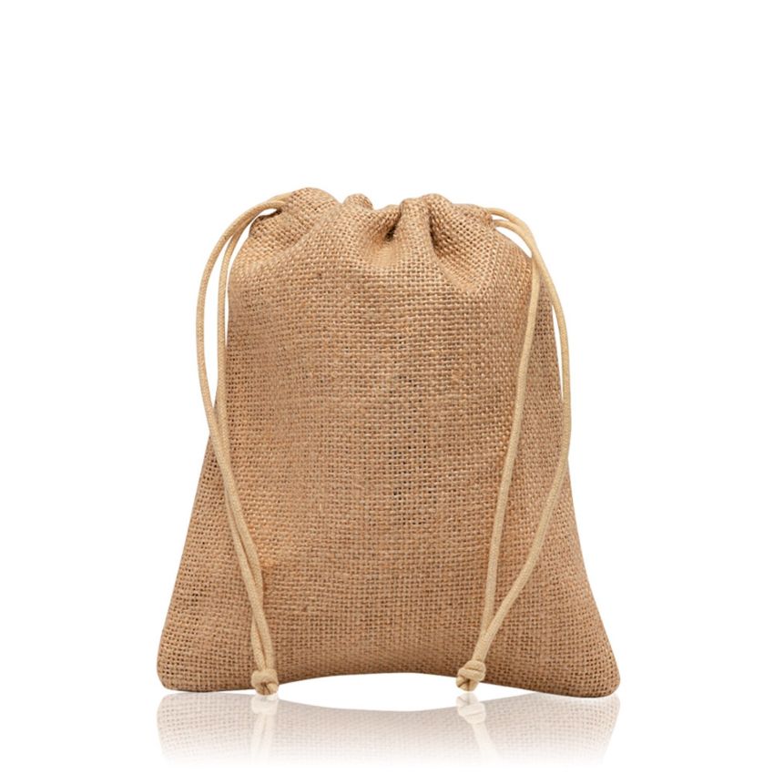 Small jute bag with ties