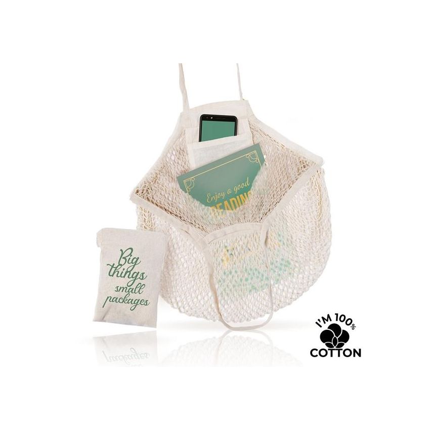 NetFoldable 100% Cotton Mesh Bag with Handles, Foldable