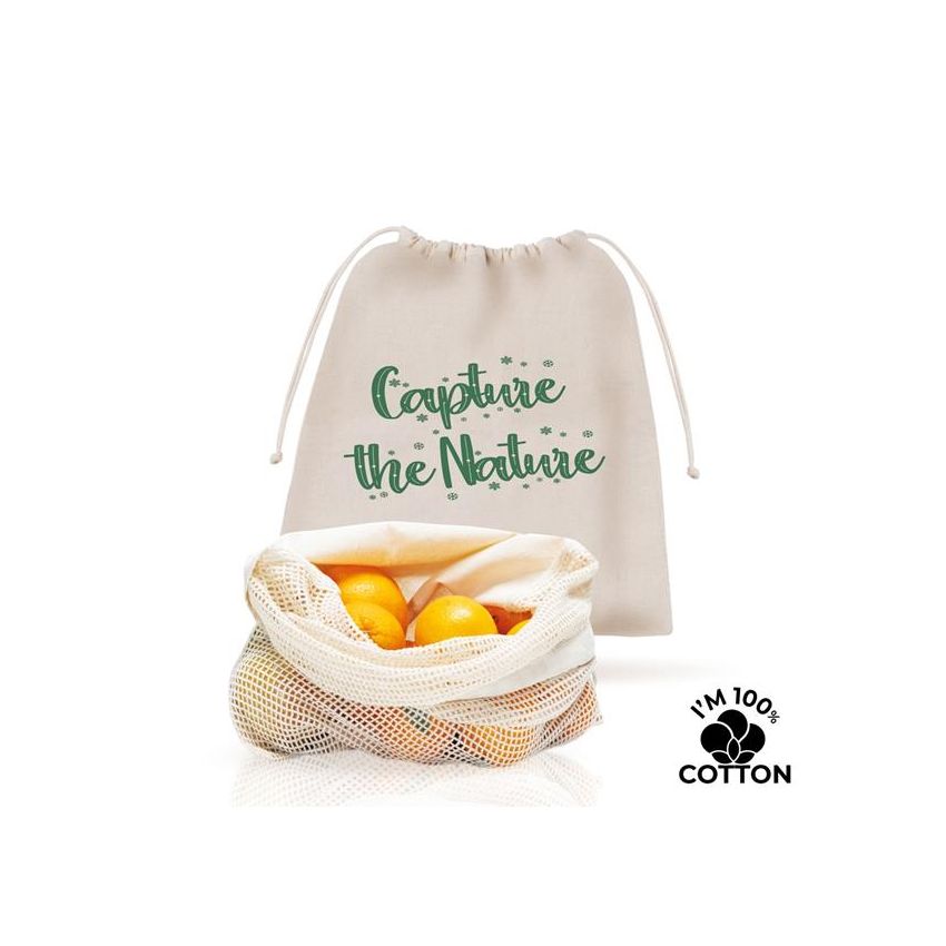 NetString Drawstring Mesh Bag, 100% cotton