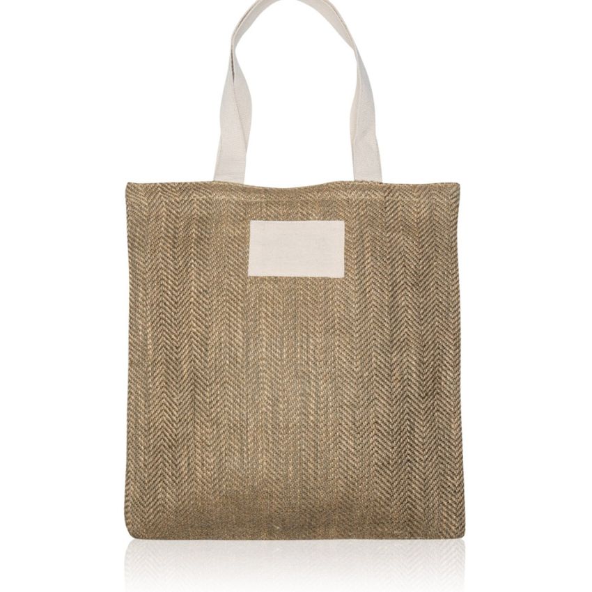 ZigJute Jute Bag with 100% Cotton Handles