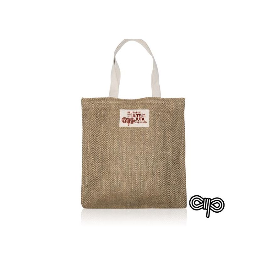 ZigJute Jute Bag with 100% Cotton Handles