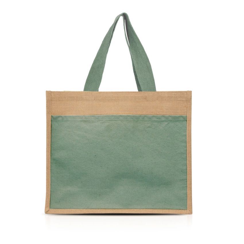 SunSet Jute Bag with Front Pocket 100% Cotton