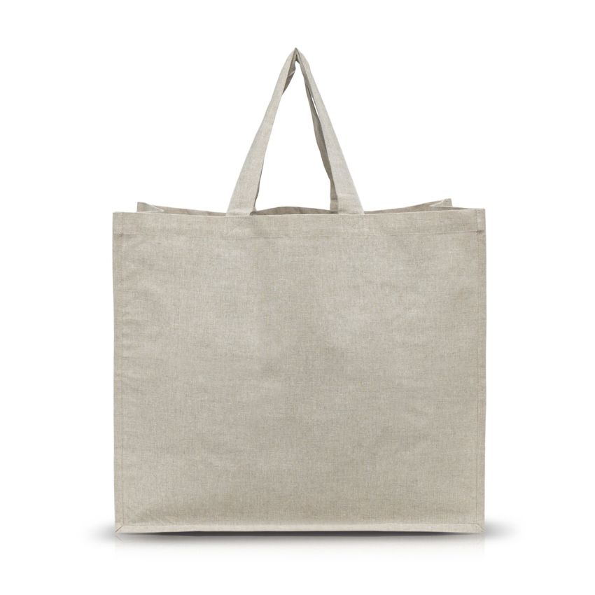 Shopper recycled cotton bag with interior lamination.