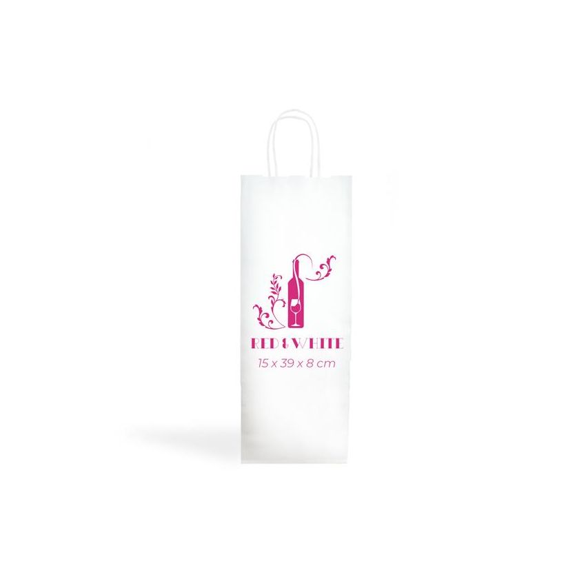 WKraft01 Kraft paper bag 120g/m2 15X39X8cm - white