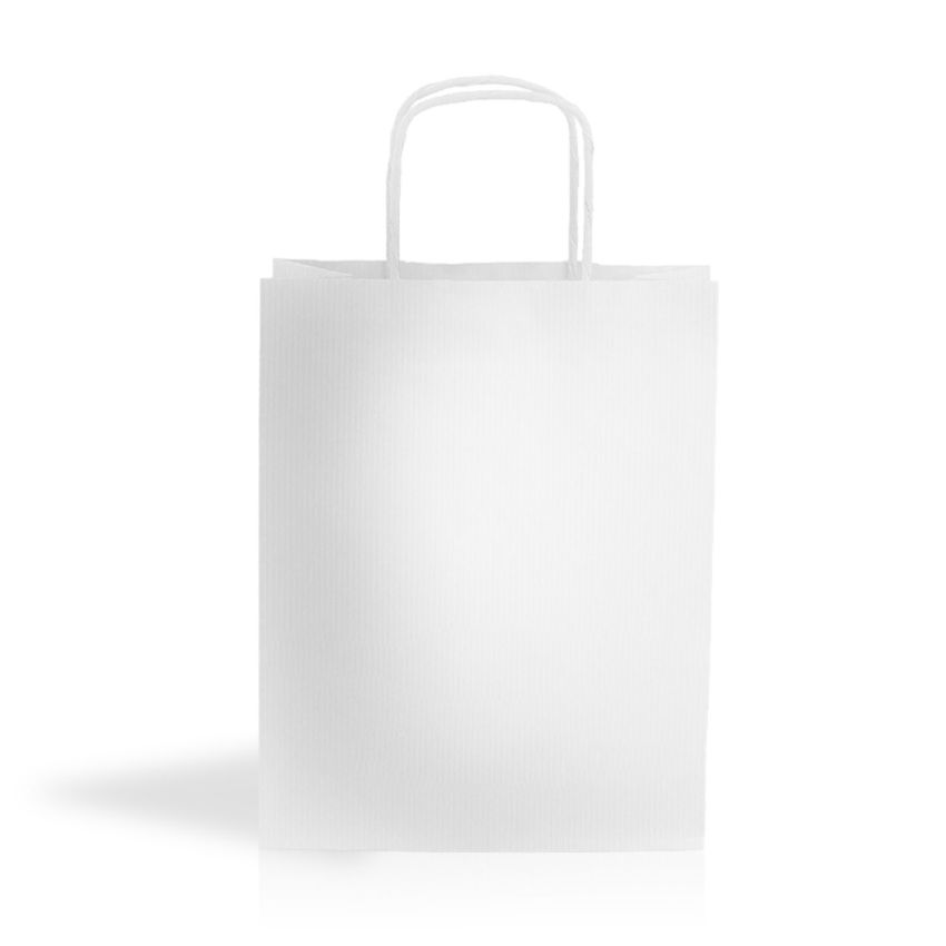 WKraft02 White kraft paper bag 90gsm 18x24x8cm
