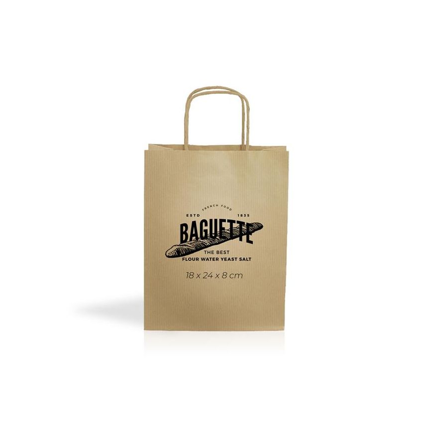 Kraft03 Kraft paper bag 90g/m2 18X24X8cm