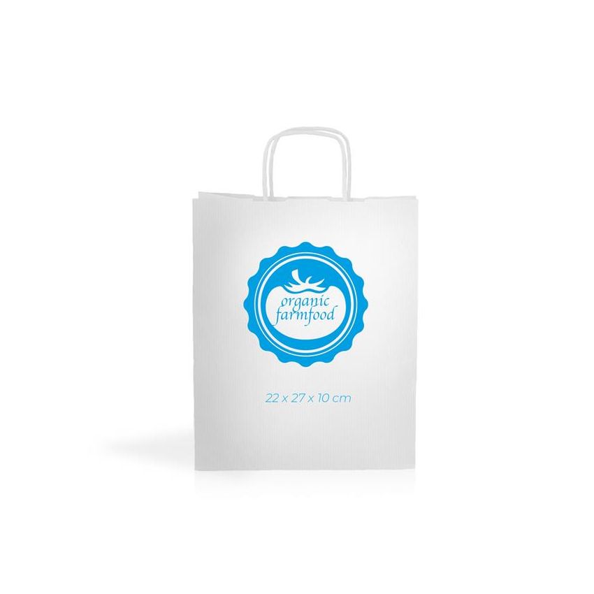 WKraft03 Kraft paper bag 90gsm 22x27x10cm - white