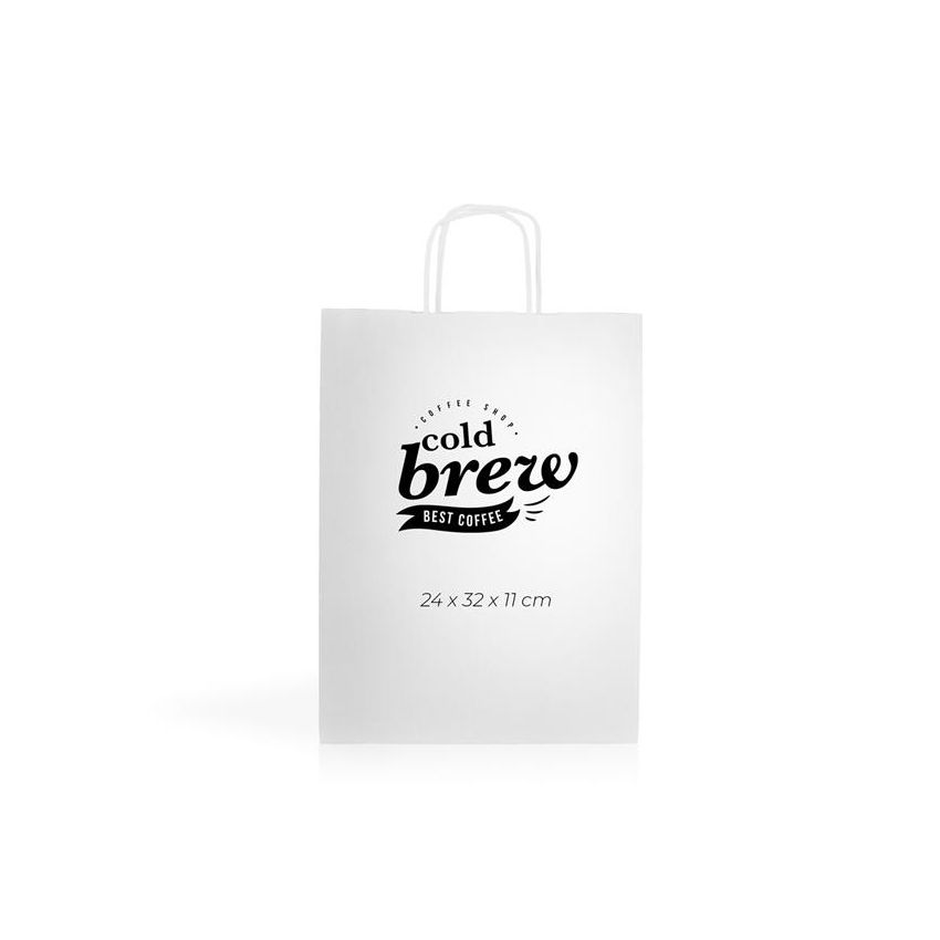 WKraft04 Kraft paper bag 90gsm 24x32x11cm - white