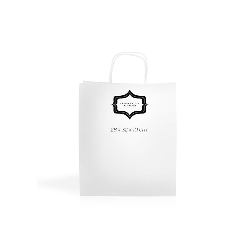 WKraft06 White kraft paper bag 90g/m2 28x32x10cm