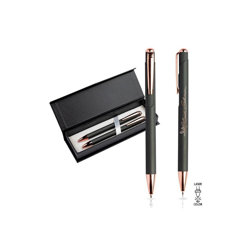 Writz Set Metal Ballpoint Pen and Mechanical Pencil Set, Gift Case