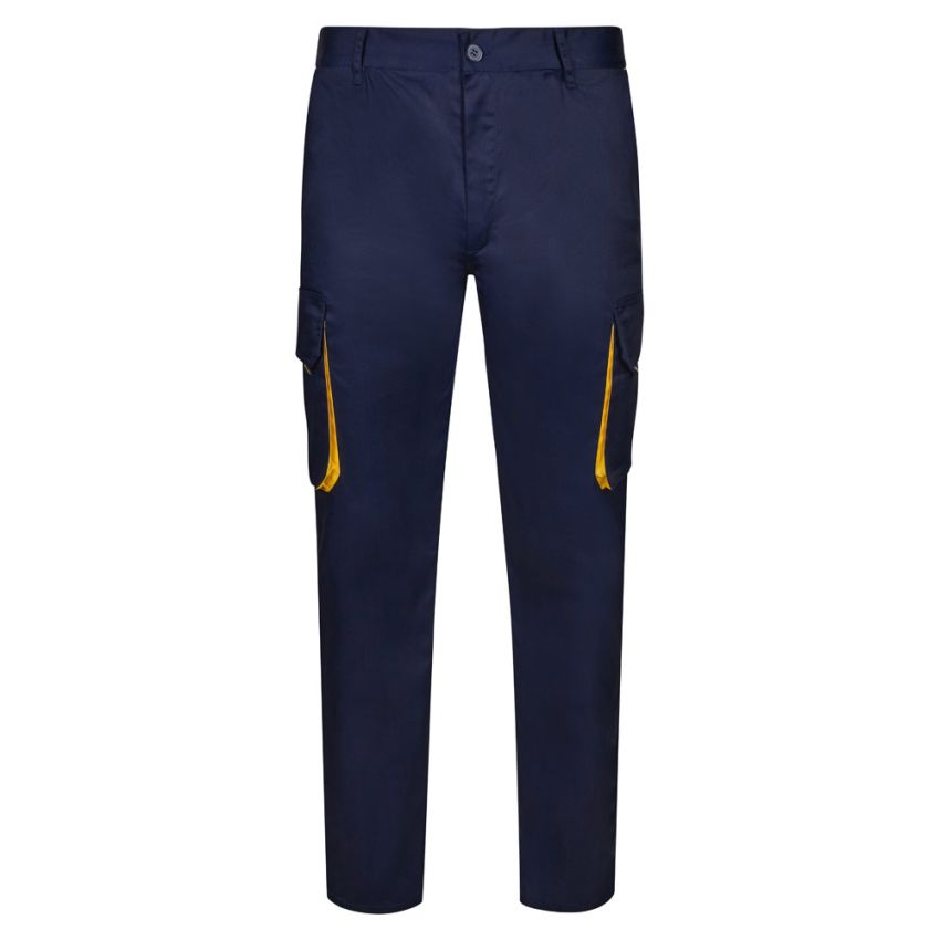 VL HYPNOS Two-tone twill multi-pocket trousers (200g/m²), in cotton (35%) and polyester (65%).