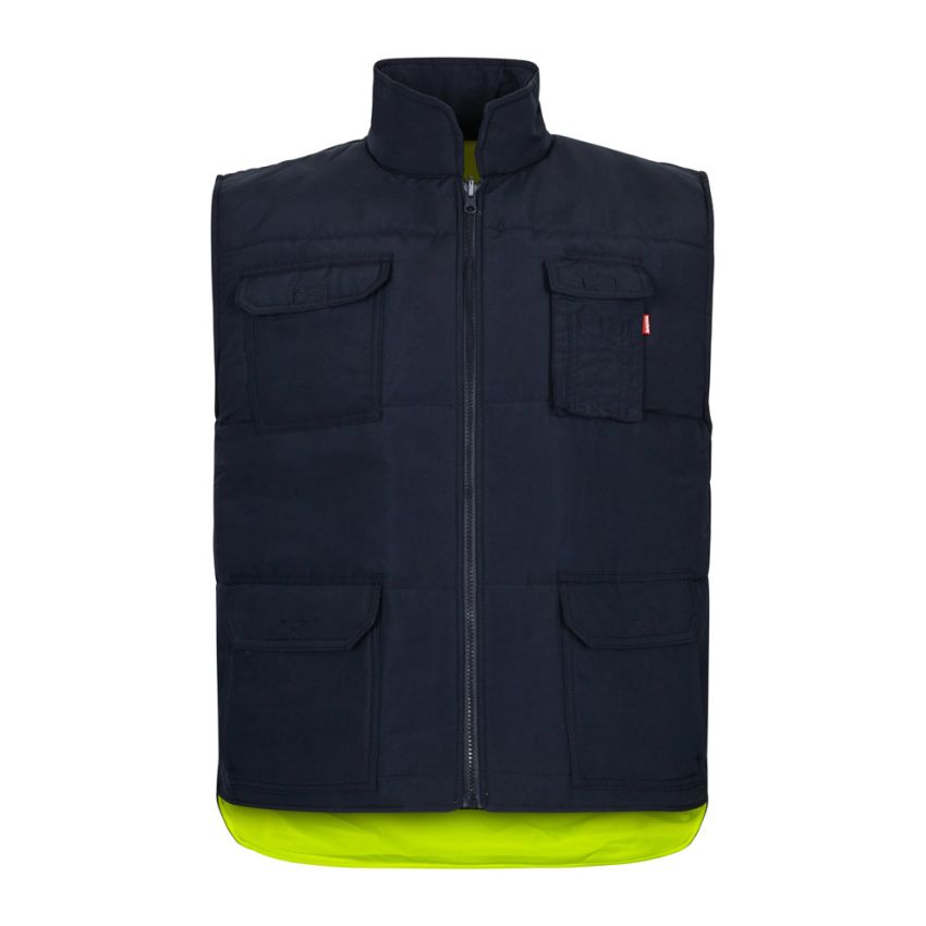 VL DIANA Quilted Gilet (220g/m²), reversible and multi-pocket, in polyester (100%), with zip fastening and reversible puller