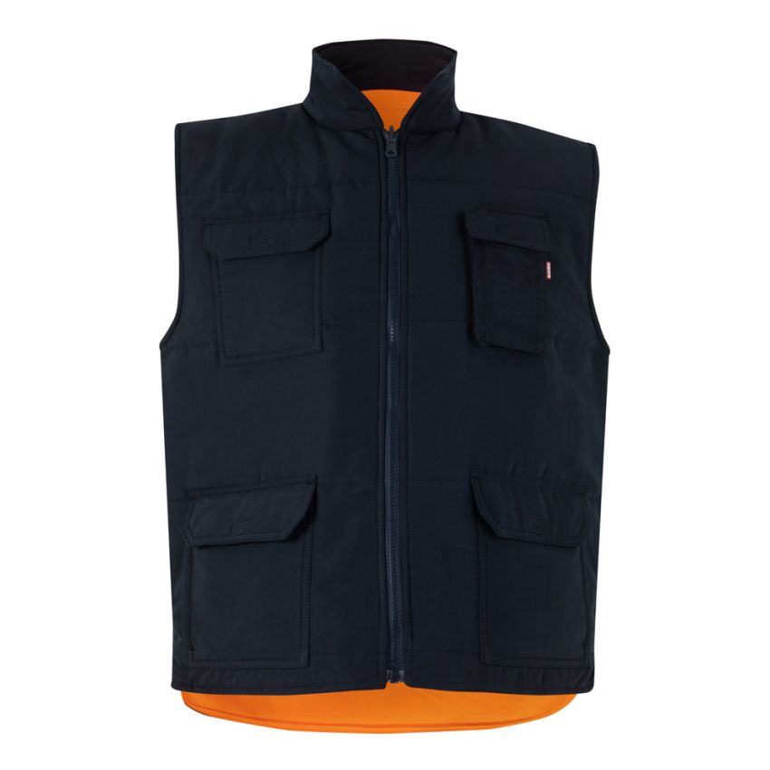 VL DIANA Quilted Gilet (220g/m²), reversible and multi-pocket, in polyester (100%), with zip fastening and reversible puller