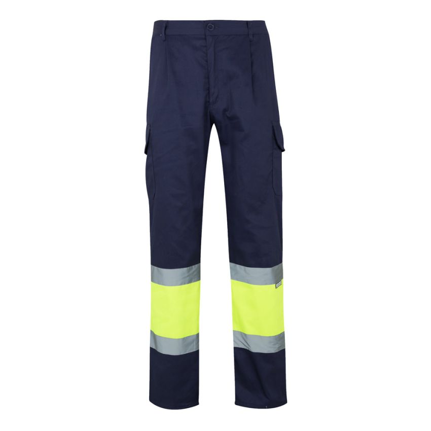 VL ATHENA Two-tone twill trousers (210g/m²), lined, multi-pocket, in cotton (20%) and polyester (80%)