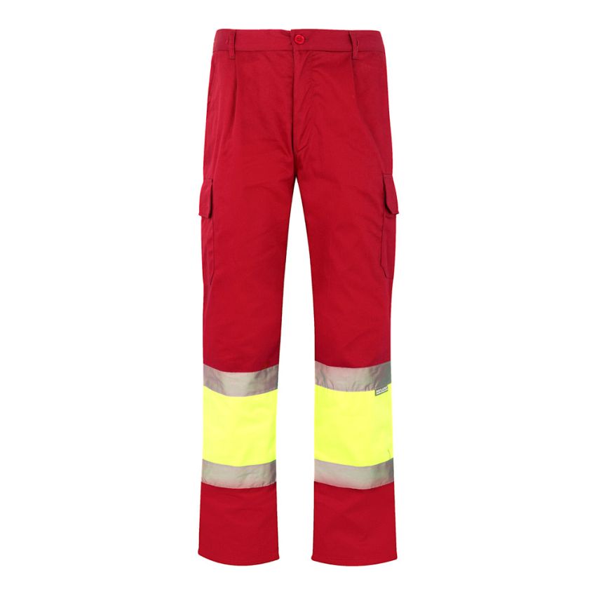 VL ATHENA Two-tone twill trousers (210g/m²), lined, multi-pocket, in cotton (20%) and polyester (80%)