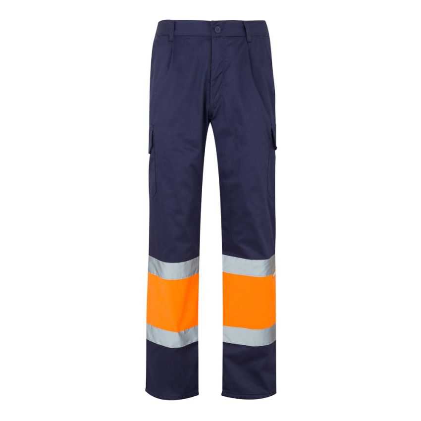 VL ATHENA Two-tone twill trousers (210g/m²), lined, multi-pocket, in cotton (20%) and polyester (80%)