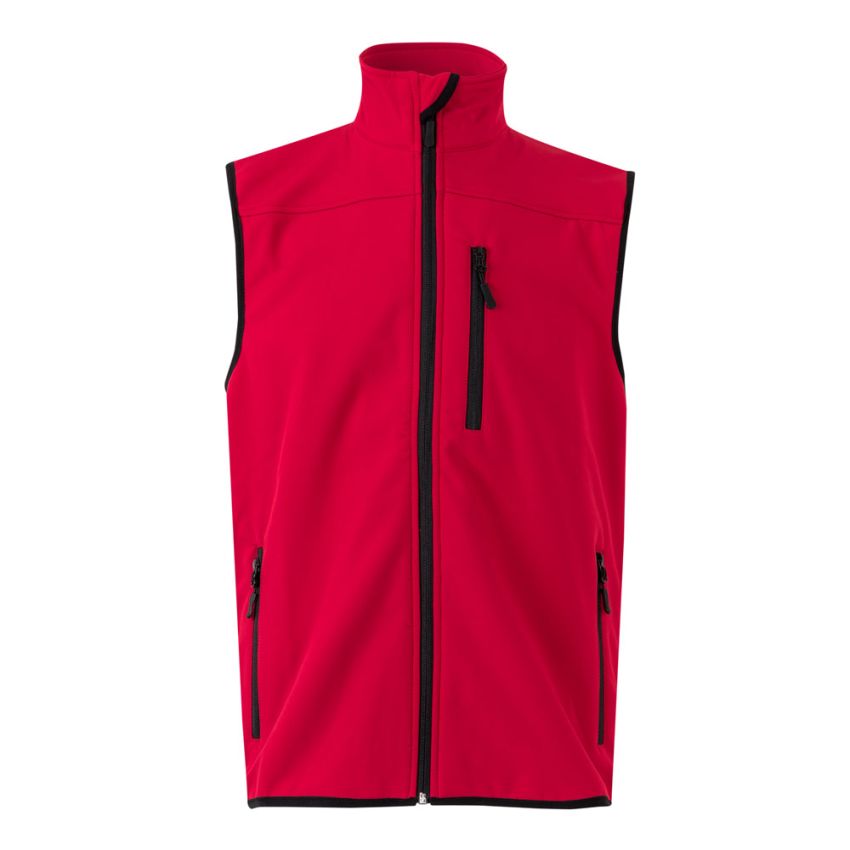VL VARUNA Soft shell gilet (280g/m²), with fleece lining, in polyester (94%) and elastane (6%).
