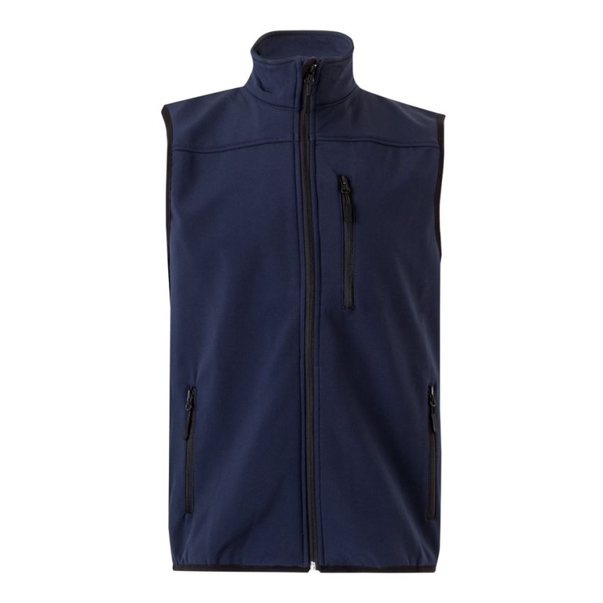 VL VARUNA Soft shell gilet (280g/m²), with fleece lining, in polyester (94%) and elastane (6%).