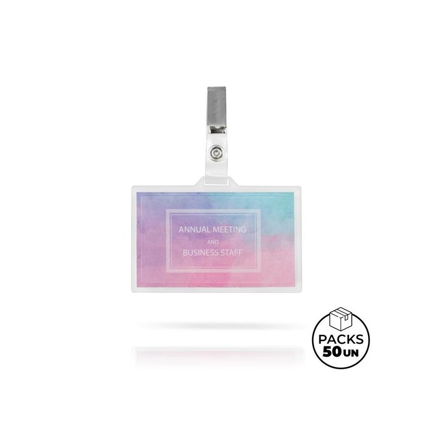 Rigid PVC ID holder with spring