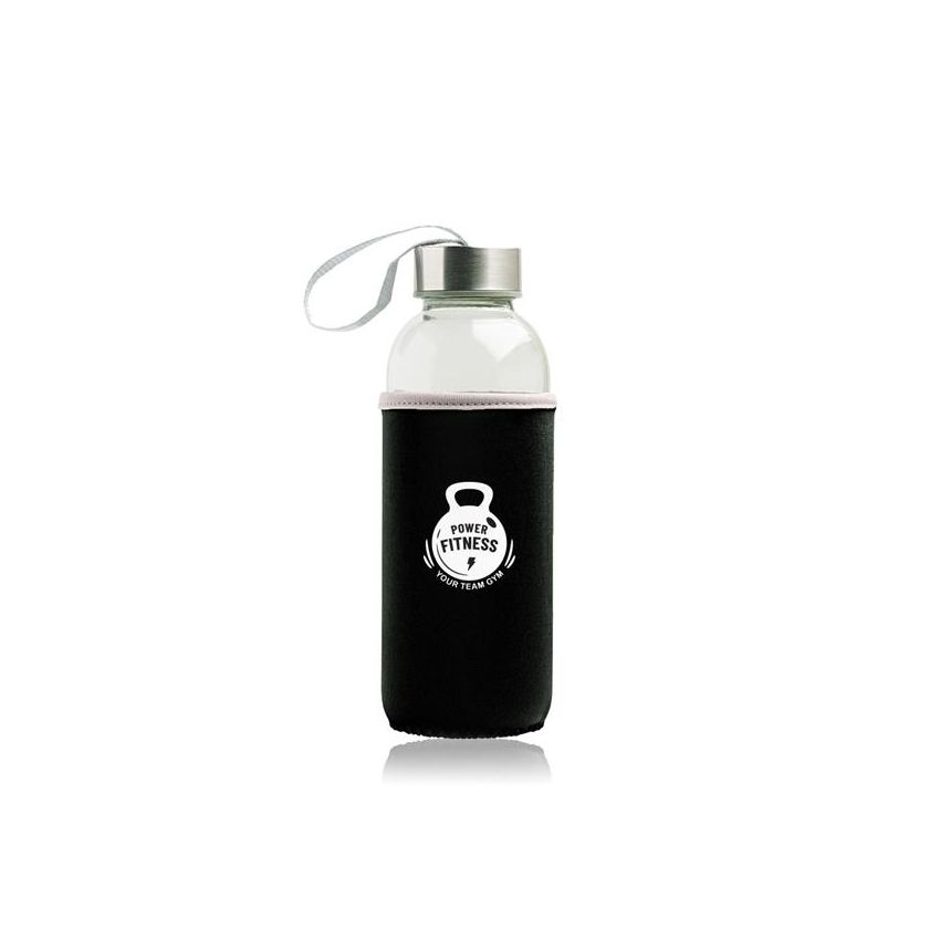 Neobottle Glass bottle with metal lid and neoprene sleeve