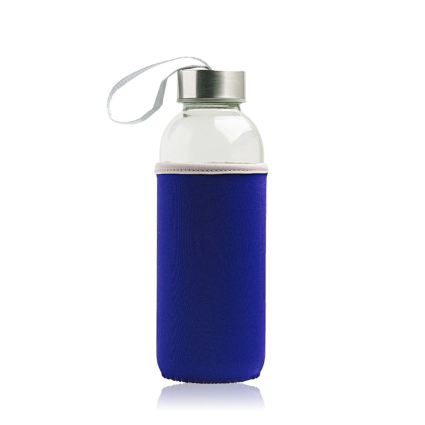 Neobottle Glass bottle with metal lid and neoprene sleeve