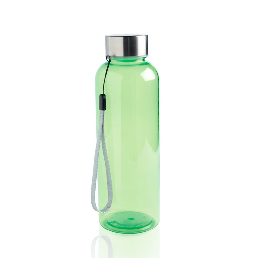 RPETbottle 500ml bottle in RPET, with steel lid and strap